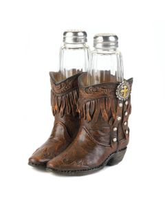 COWBOY BOOTS S & P SHAKERS HOLDER SET